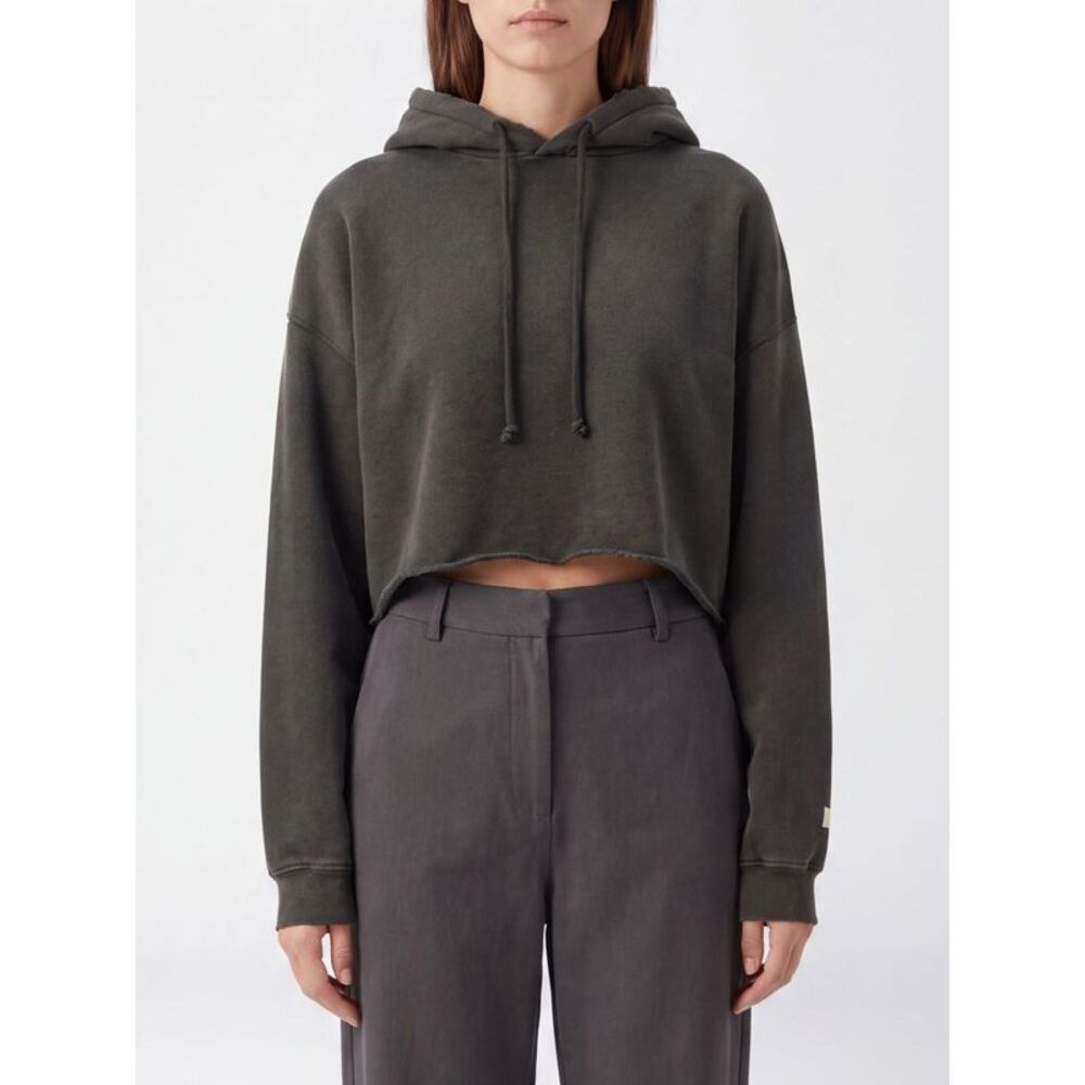 Golden Goose Women Golden Goose Cropped Cotton Hoodie With Back Logo Print